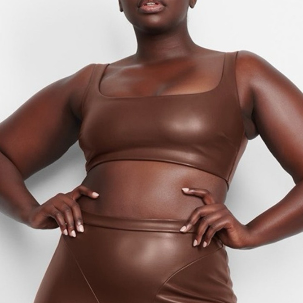SKIMS Faux Leather Bralette |Cocoa | SIZE: 2X | *NWT